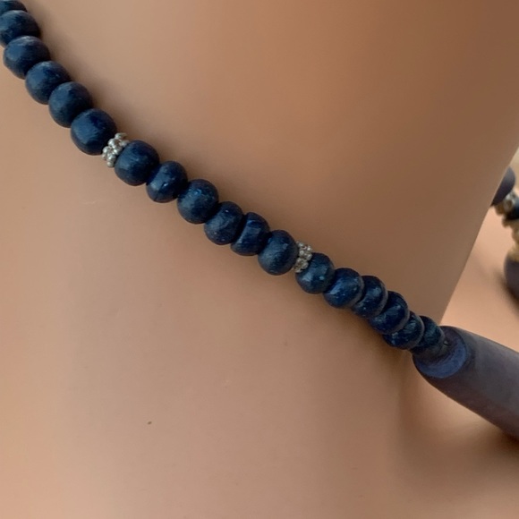 Blue Handmade Beaded Necklace - Picture 6 of 8